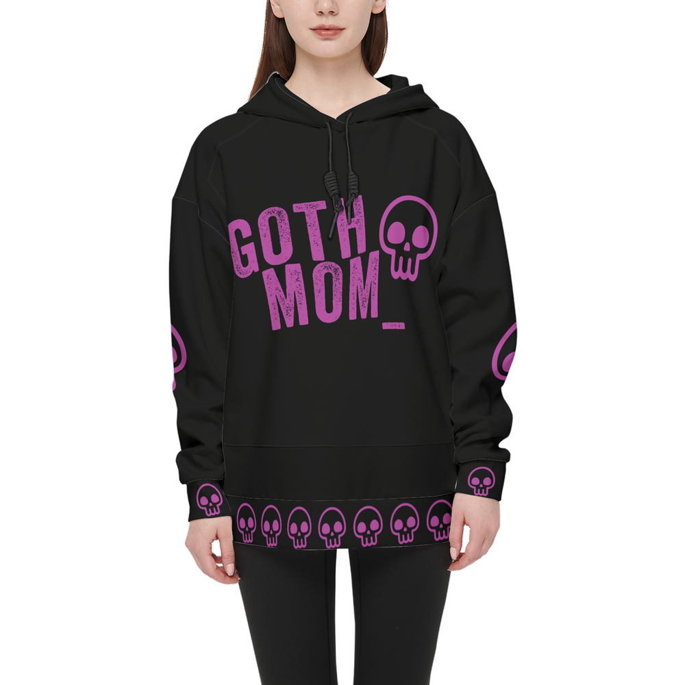 GOTH MOM Women’s Relaxed Fit Hoodie With Front Patch-Super Heavy 375g