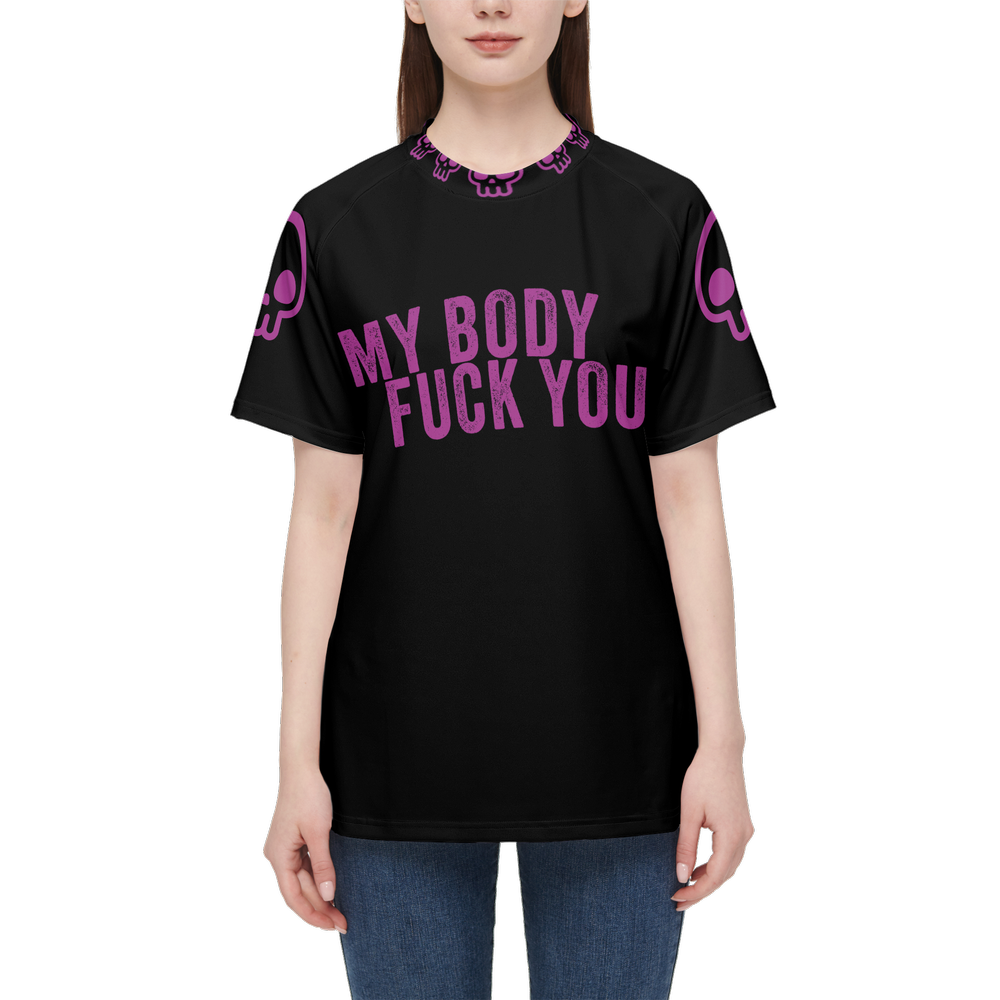 MY BODY FUCK YOU Women’s Athletic Jersey-Heavyweight 225g
