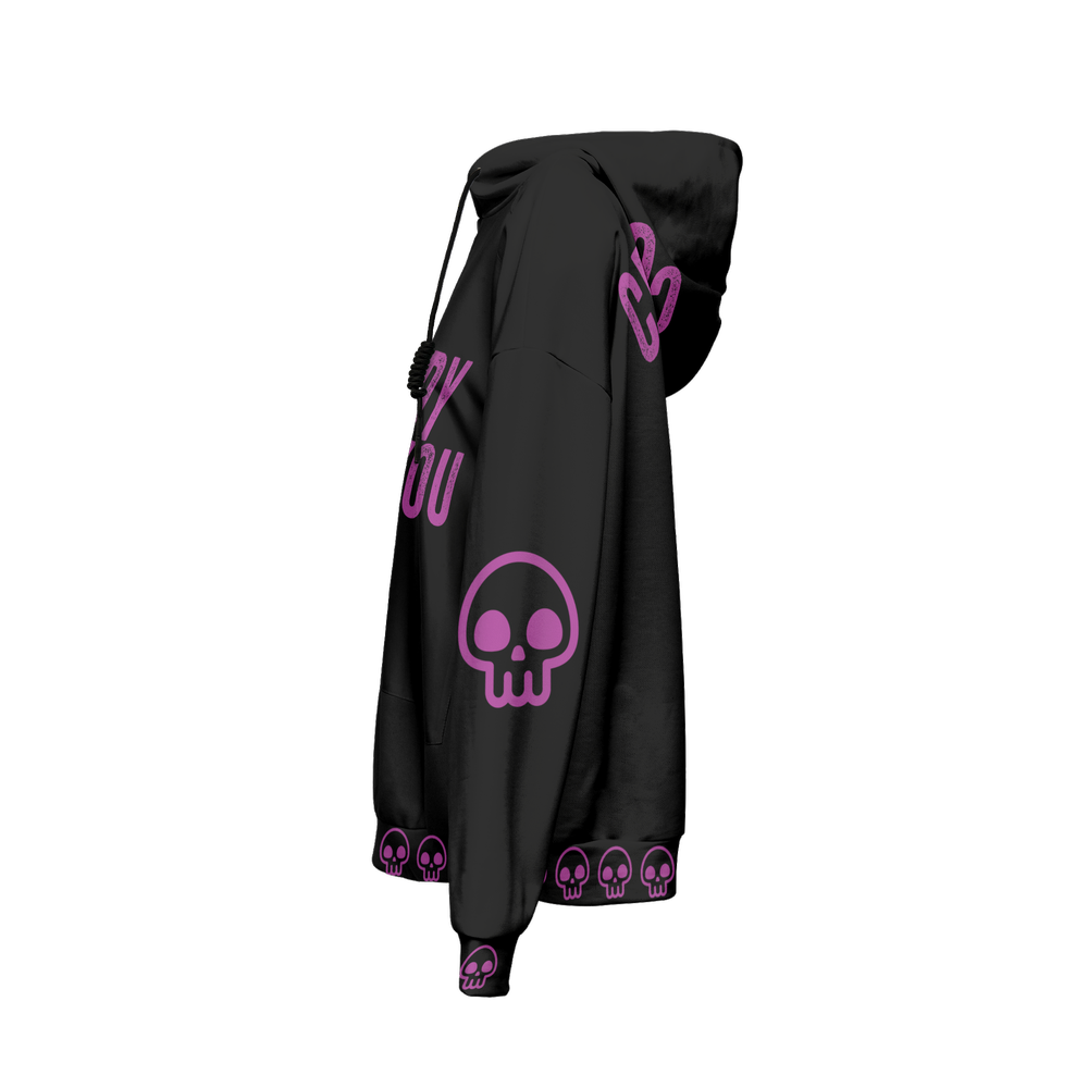 MY BODY FUCK YOU Women’s Relaxed Fit Hoodie With Front Patch-Super Heavy 375g