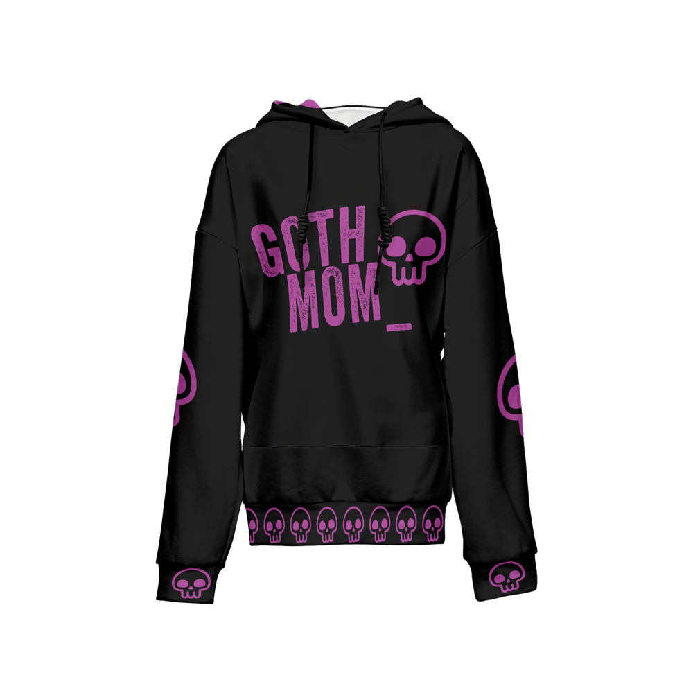 GOTH MOM Women’s Relaxed Fit Hoodie With Front Patch-Super Heavy 375g