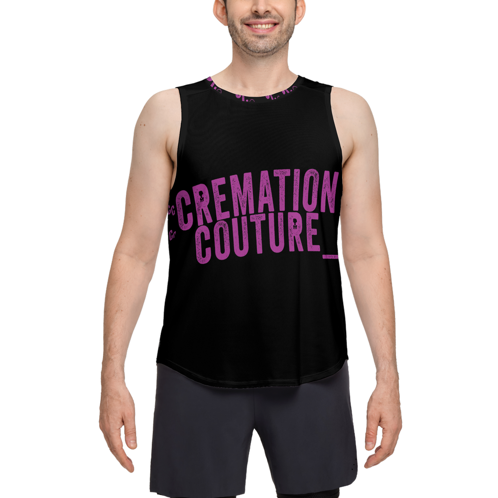 Men's Seamless Open Side Tank Top-Performance Mesh - CREMATION COUTURE Logo