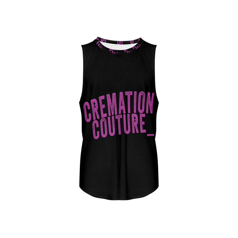 Men's Seamless Open Side Tank Top-Performance Mesh - CREMATION COUTURE Logo