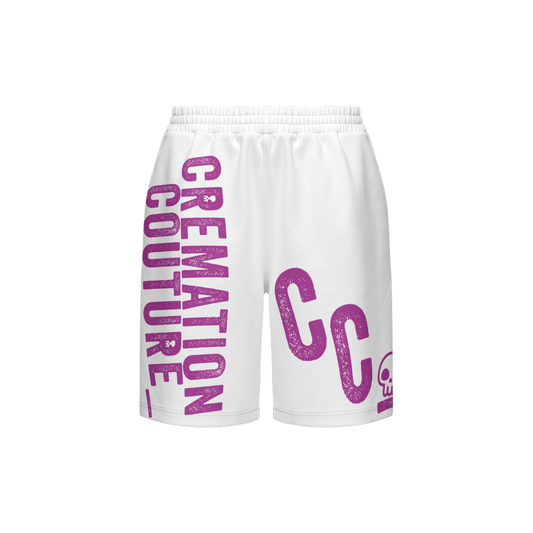 Unisex Casual Shorts-Cotton Feel - White - CREMATION COUTURE Logo