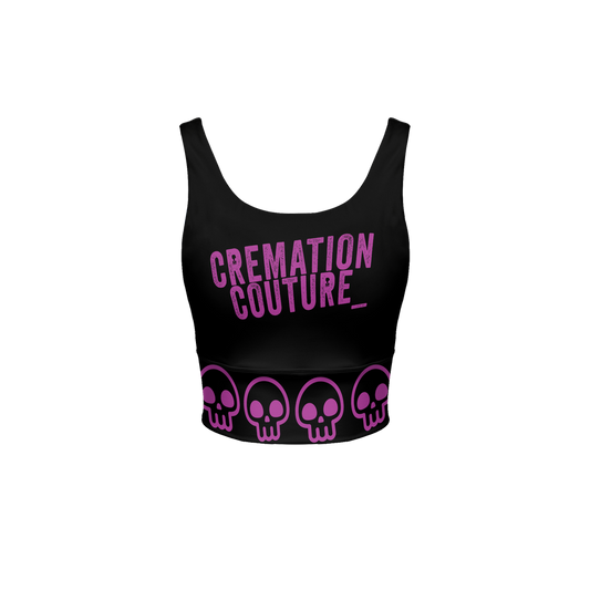 CREMATION COUTURE Women’s Longline V-Shape-Back Sports Bra-Butter Soft Texture - Black